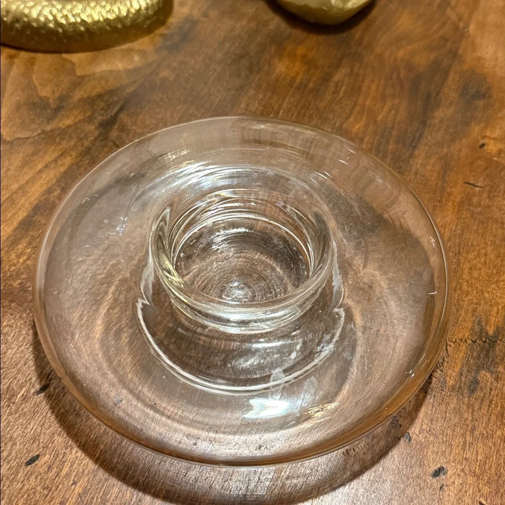 Crate&Barrel Clear Glass Candle Holder